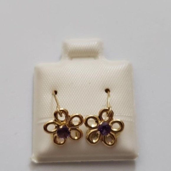 14K Amethyst Earrings - Picture 1 of 3